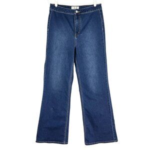 We The Free Women's Wide-Leg Stretch Blue Denim Jeans Size 31 High Rise NWOT